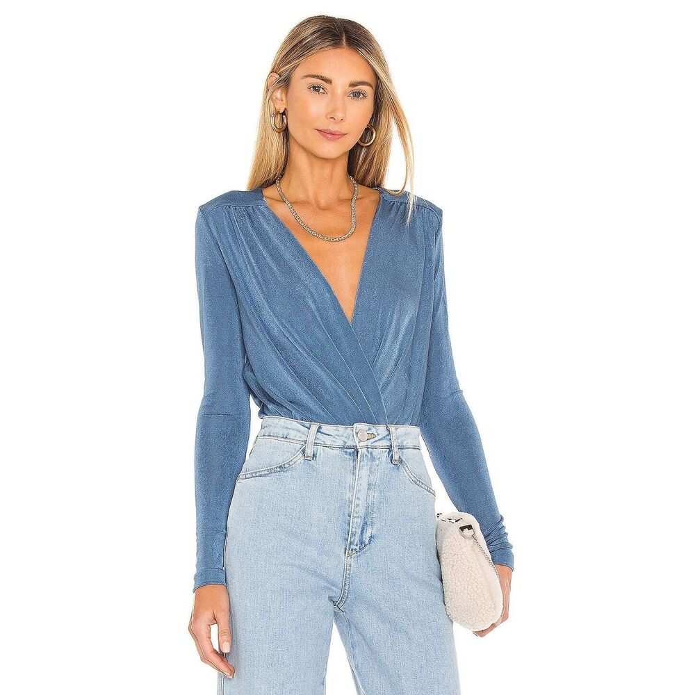 Free People X REVOLVE Turnt Bodysuit in Copenhagen Blue Size S REVOLVE MSRP $68